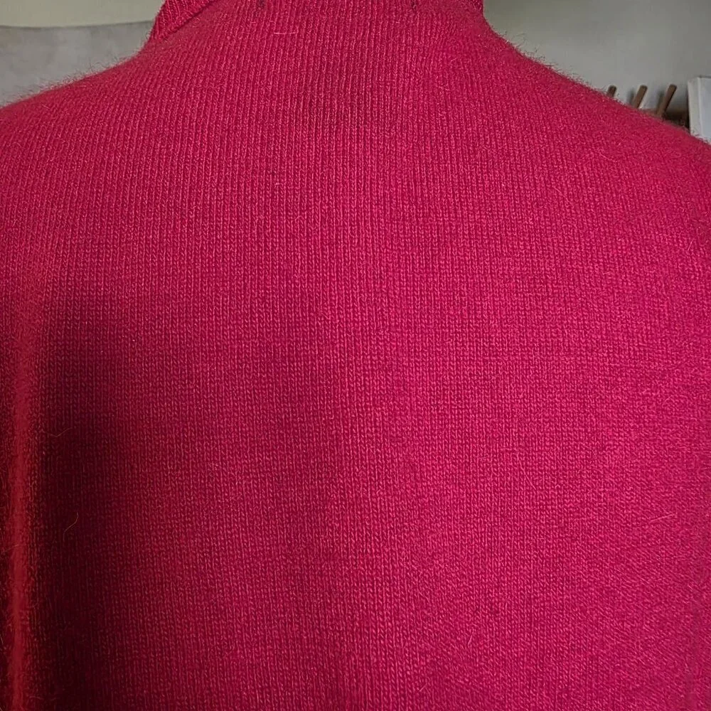 Ralph Lauren Red Cashmere Merino Angora Wool Turtleneck Sweater M